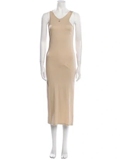 Pre-owned Coperni Scoop Neck Long Dress In Neutral