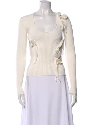 Pre-owned Coperni Scoop Neck Long Sleeve Top In Neutral