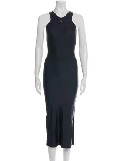 Pre-owned Coperni Scoop Neck Midi Length Dress In Black