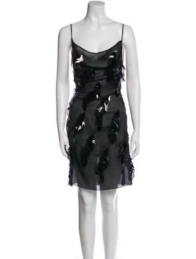 Pre-owned Coperni Scoop Neck Mini Dress In Black