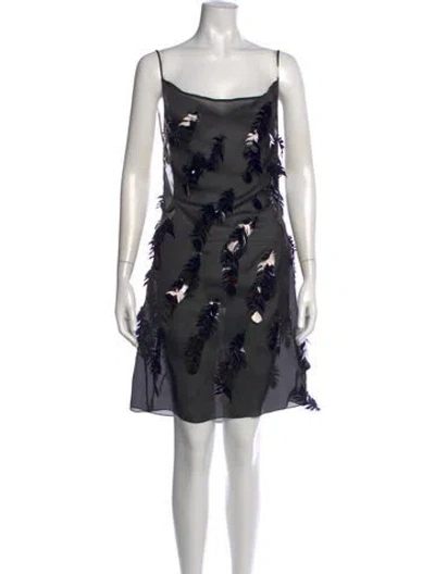 Pre-owned Coperni Scoop Neck Mini Dress In Black