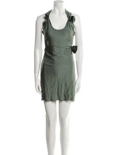 Pre-owned Coperni Scoop Neck Mini Dress In Green