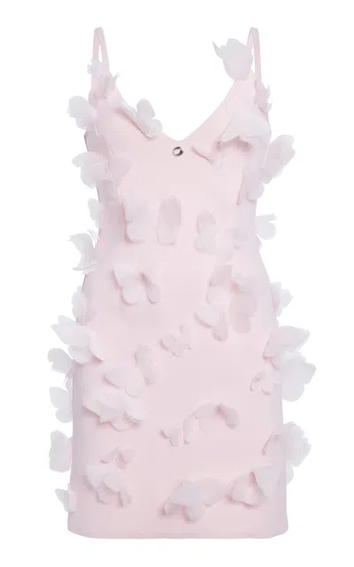 Coperni Scuba Butterfly Slip Dress In Light Pink