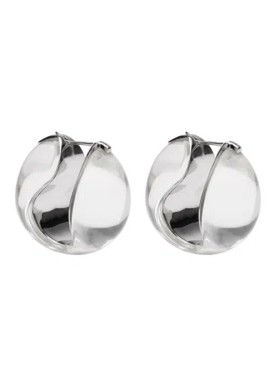 Coperni Sculpted Resin Earrings In Silver