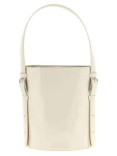 Coperni Sculptural Leather Bucket Bag In Cream