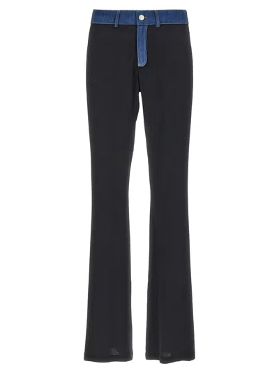 Coperni Denim-detailed Jersey Flared Pants In Black