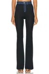 Coperni Denim-detailed Jersey Flared Pants In Black