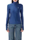 Coperni Second Skin Turtle Neck In Blue