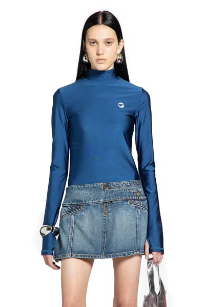 Coperni Second Skin Turtleneck In Blue