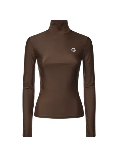 Coperni Second Skin Turtleneck In Brown