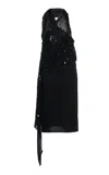 Coperni Sequin Crochet Halterneck Midi Dress In Black