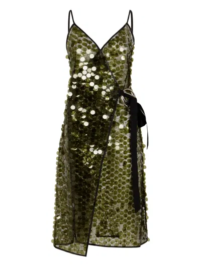 Coperni Sequin-embellished Dress In Green