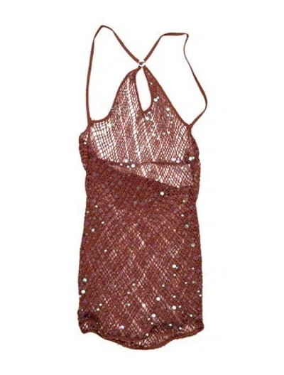 Pre-owned Coperni Sequin Embellishments Cover-up In Orange