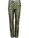 Coperni Sequinned Flared Trousers In Green
