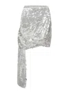 Coperni Sheer White Sequins Asymmetric Miniskirt In Blanco