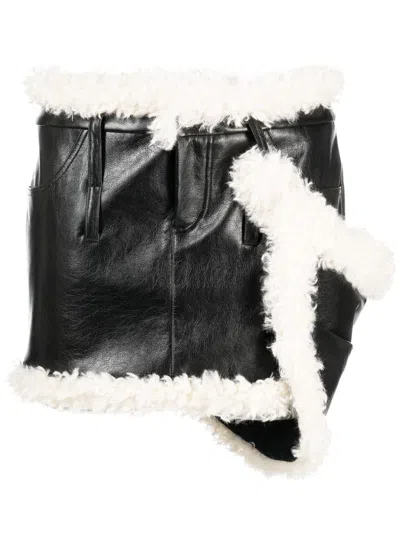 Coperni Minirock Mit Shearling In Black