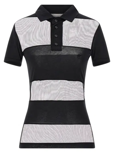 Coperni Sheer Striped Polo In Multi