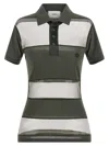Coperni Striped Sheer Polo Shirt Short Sleeves In Green
