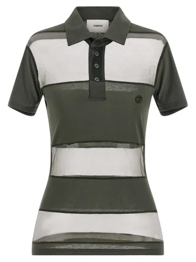 Coperni Sheer Striped Polo Shirt In Multi