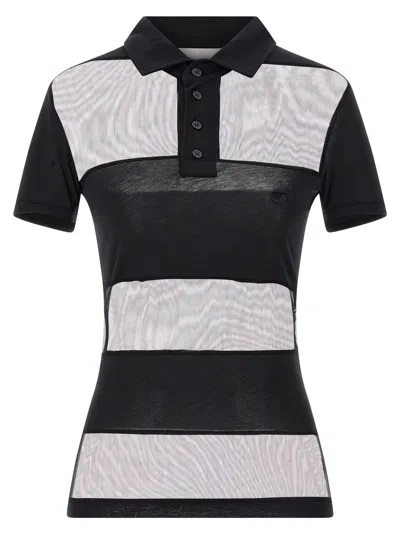 Coperni Sheer Striped Polo Shirt In Multi