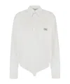 Coperni White Bodysuit With Classic Collar And Logo Patch On The Front In Cotton Woman In White