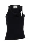 Coperni Women Black Cotton Tank Top In Black