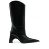 Coperni Leather Boots With Iconic Logo In Black
