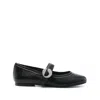 Coperni Black Ballerinas With Metallic Logo And Strap In Black