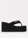 Coperni Wedge Heel Platform Sandals With Thong Strap In Schwarz
