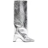 Coperni 85mm Foil Bridge Boots In Grey