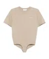 Coperni Logo-print Bodysuit In Nude