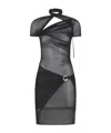 Coperni Black Draped Minidress In Black