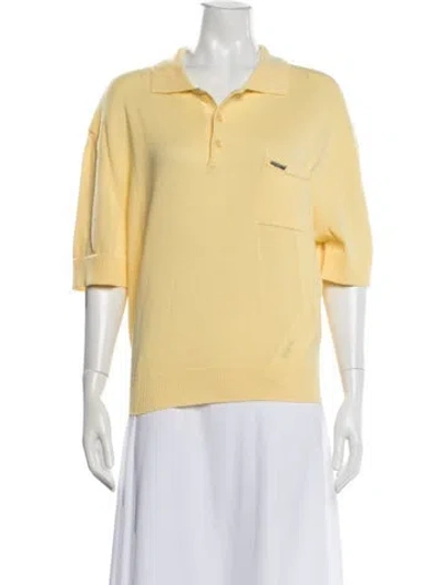 Pre-owned Coperni Short Sleeve Polo In Yellow