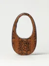 Coperni Swipe Embossed Leather Shoulder Bag In Brown