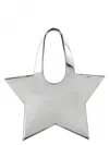 Coperni Star Metallic Mini Handbag With Embossed Logo Lettering On The Front And Mirrored Effect In Leather  In Silver