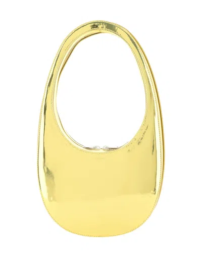 Coperni Swipe Bag With Curved Silhouette And Metallic Finish In Oro