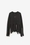 Coperni Shredded Knit Knitwear In Grey