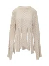 Coperni Ivory Wool Blend Sweater In Beige