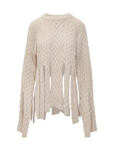 Coperni Ivory Wool Blend Sweater In Beige