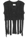 Coperni Dark Grey Wool Blend Sleeveless Sweater In Grey