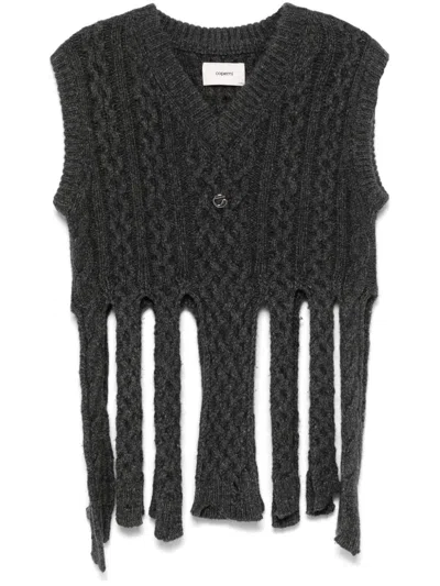Coperni Dark Grey Wool Blend Sleeveless Sweater
