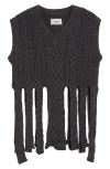 Coperni Dark Grey Wool Blend Sleeveless Sweater In Grey