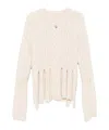 Coperni Shredded Sweater In White