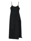 Coperni Side-split Strap Midi Dress In Black