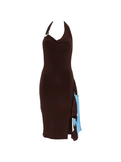 Coperni Side-slit Midi Dress In Black