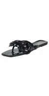 COPERNI SILICONE FLOWER FLAT SANDALS BLACK