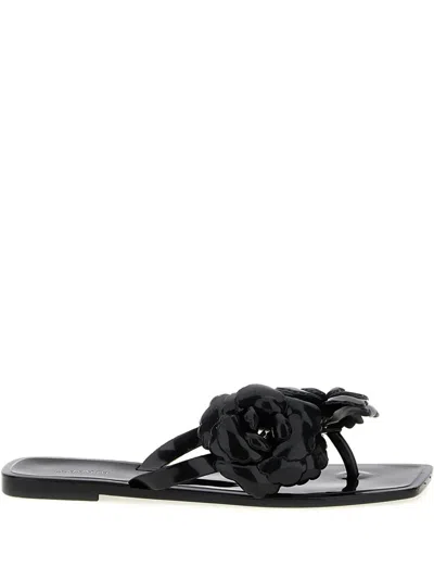 COPERNI SILICONE "FLOWER FLAT" SANDALS,COPSH84F9013 BLK BLACK
