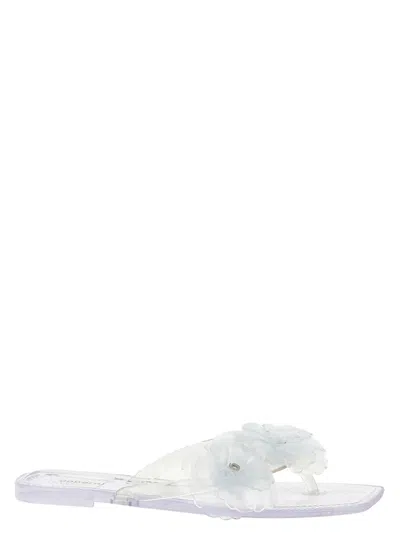 Coperni 'silicone Flower Flat' Sandals In Transparent