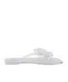 Coperni Silicone Flower Flat Sandals In White