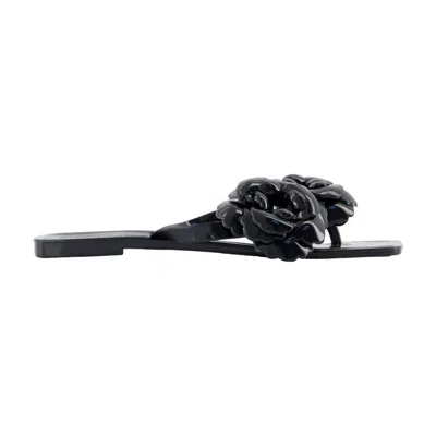 Coperni Silicone Flower Sandals In Black